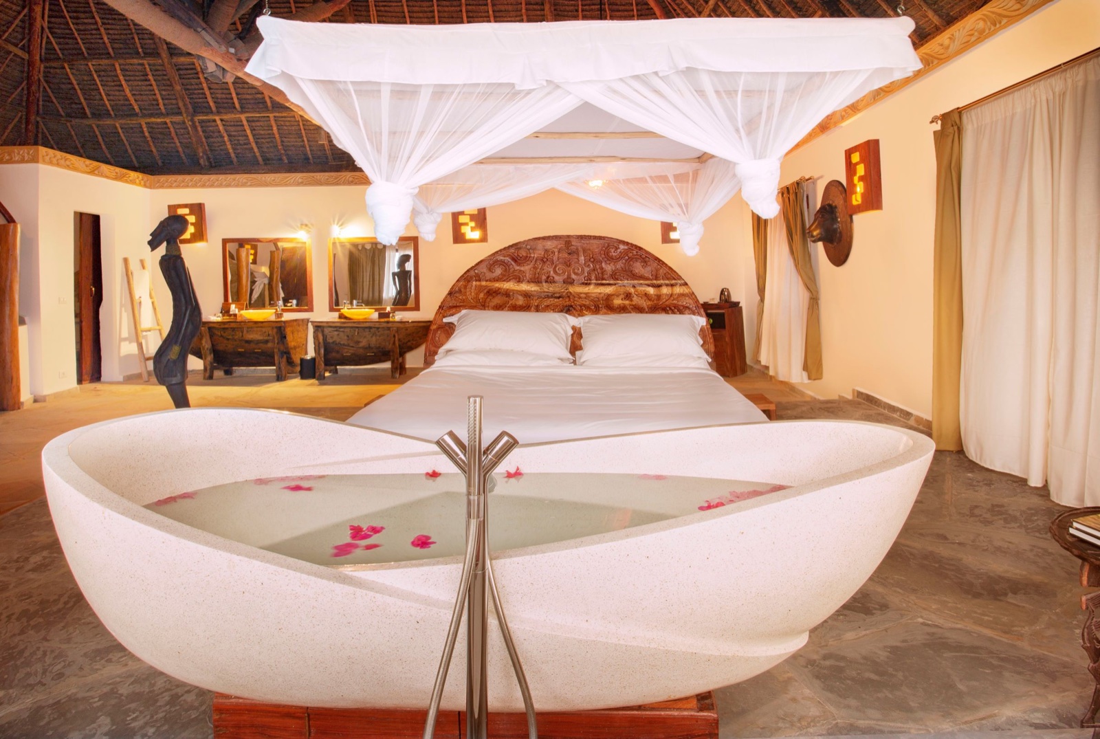 Sultan Villa interior at Pongwe Island