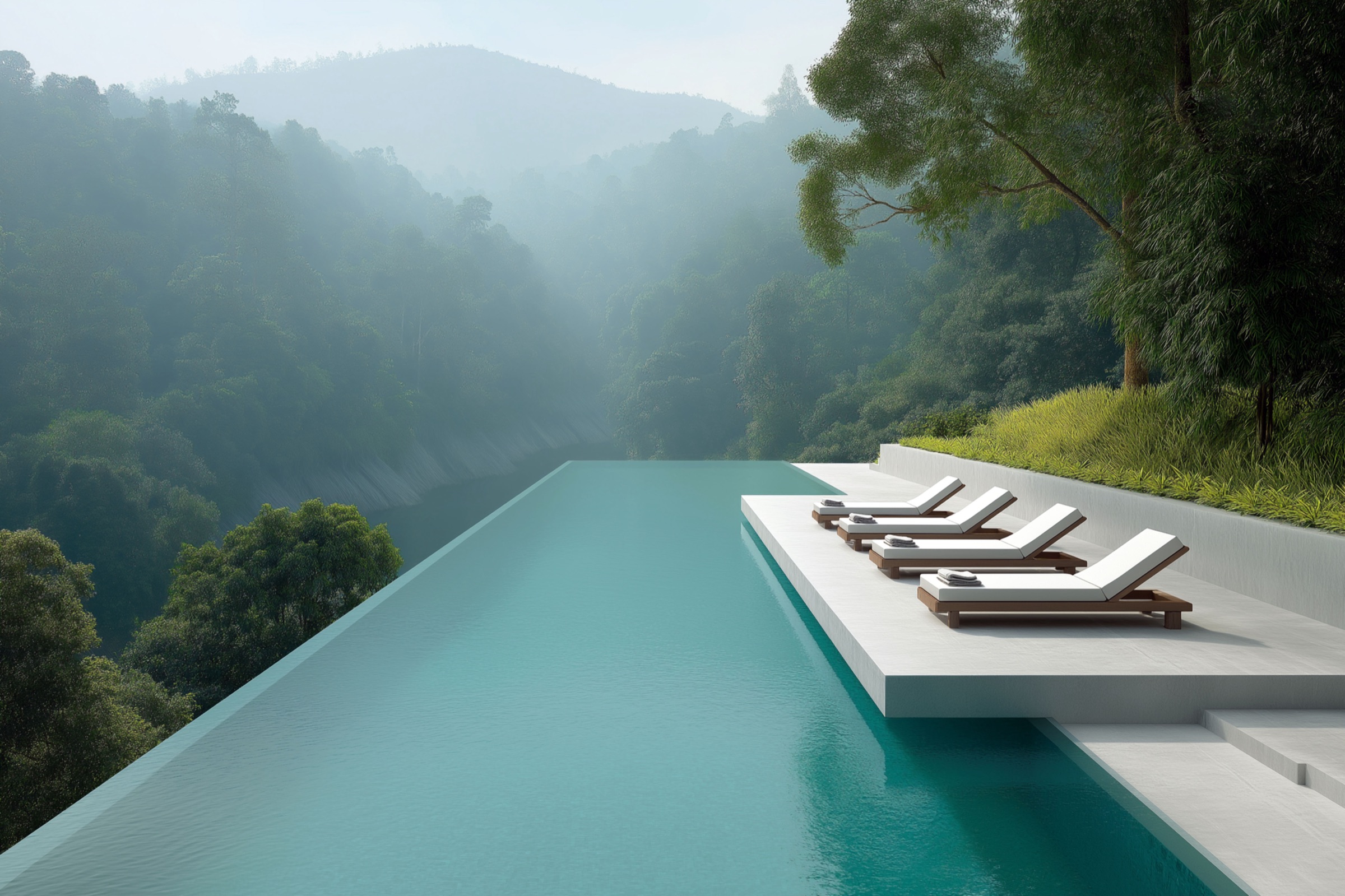 Infinity pool overlooking jungle - private consultation