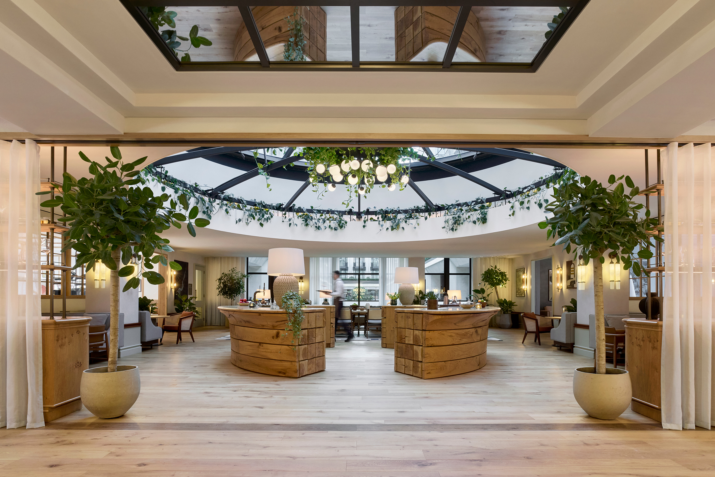Six Senses London Dome bar with host