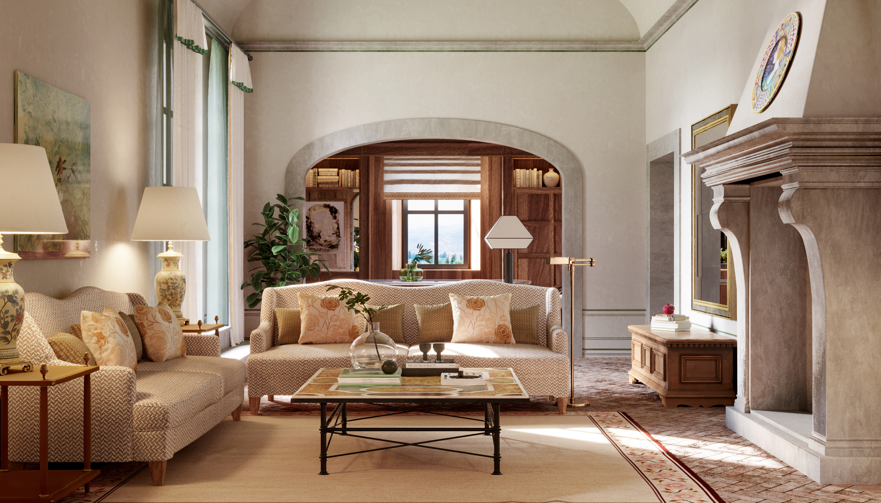 Interiorul suitei pentru oaspeți de la Villa San Michele